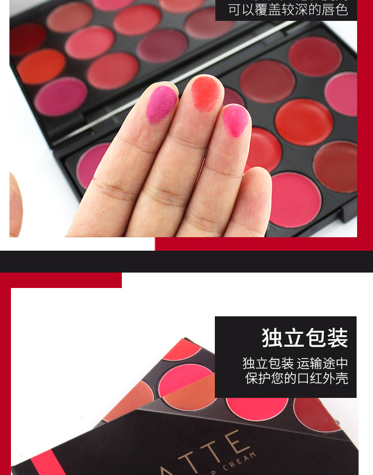 Buy Miss Rose 15 Colors Matte Long Lasting Waterproof Nourishing Lip Cream Palette 20 - Gm in Pakistan
