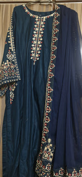 Teal Blue 3PC | Women Branded Formals | Medium to Large | New