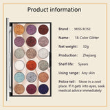 Buy Miss Rose 18 Colors Sequins Glitter Powder High Gloss Pearly Eye Shadow Palette in Pakistan
