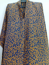 Blue and Orange Printed Front Open Abaya | Women Accessories | Large | Brand New