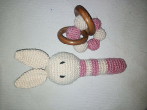 Crochet bunny Rattle | Kids Toys & Baby Gear | Brand New