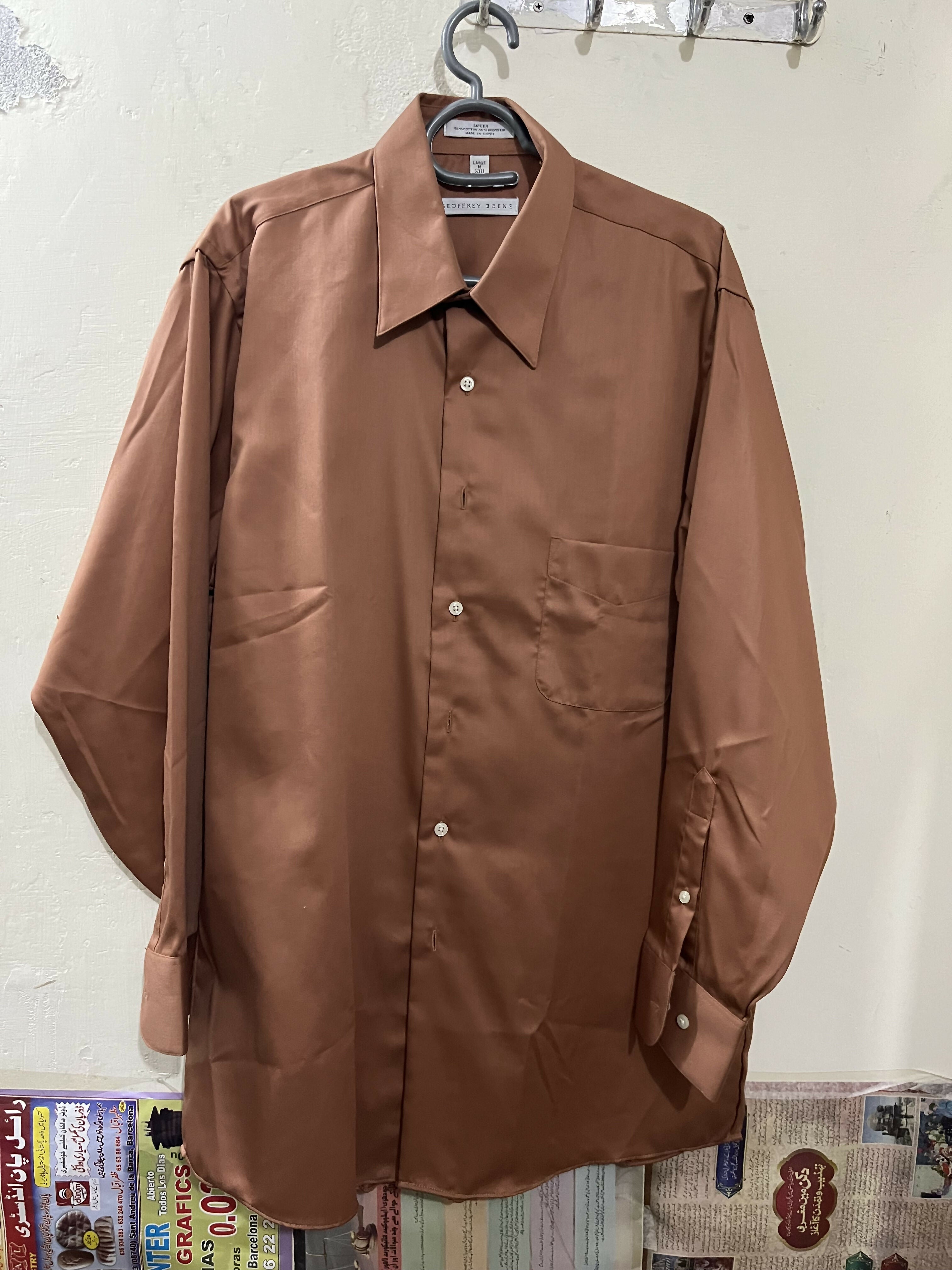 GEOFFREY BEENE (USA) | Brown Silk Shirt | Men T-Shirts & Shirts | Brand New