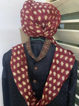 Groom Black Sherwani | Men Shalwar Kameez | Medium | Worn Once