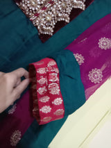 Stylish Frock 3 PC Suit | Women Locally Made Formals | Small | Preloved