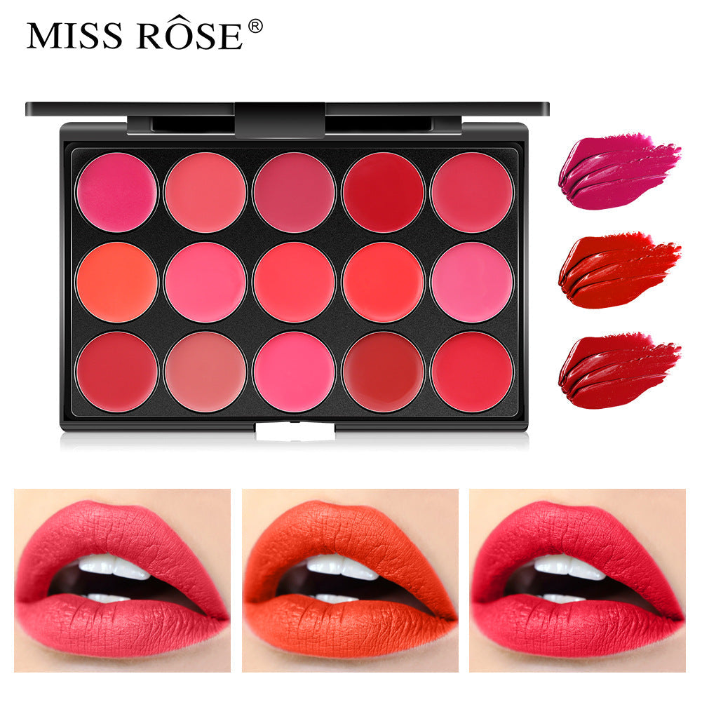 Buy Miss Rose 15 Colors Matte Long Lasting Waterproof Nourishing Lip Cream Palette 20 - Gm in Pakistan