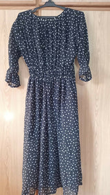 Polka Dot Maxi | Women Frocks & Maxis | Black | XSmall | Worn Once