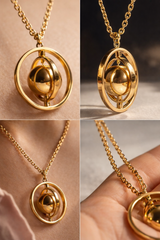 Rotating Gold Orb Pendant Necklace | Women Jewellery & Accessories | One Size | New