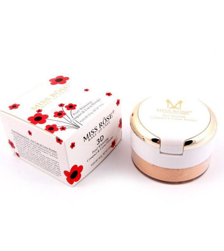 Buy Miss Rose Professional 3D Pearl Whitening Compact & Loose Powder 3 in 1 in Pakistan