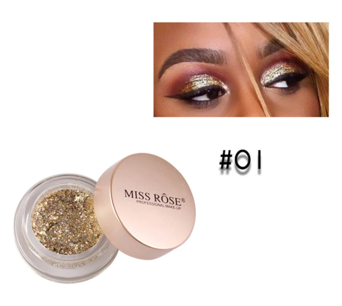 Buy Miss Rose Glitter Metallic Shimmer Pearl Colorful Glitter Highlighter Cream in Pakistan