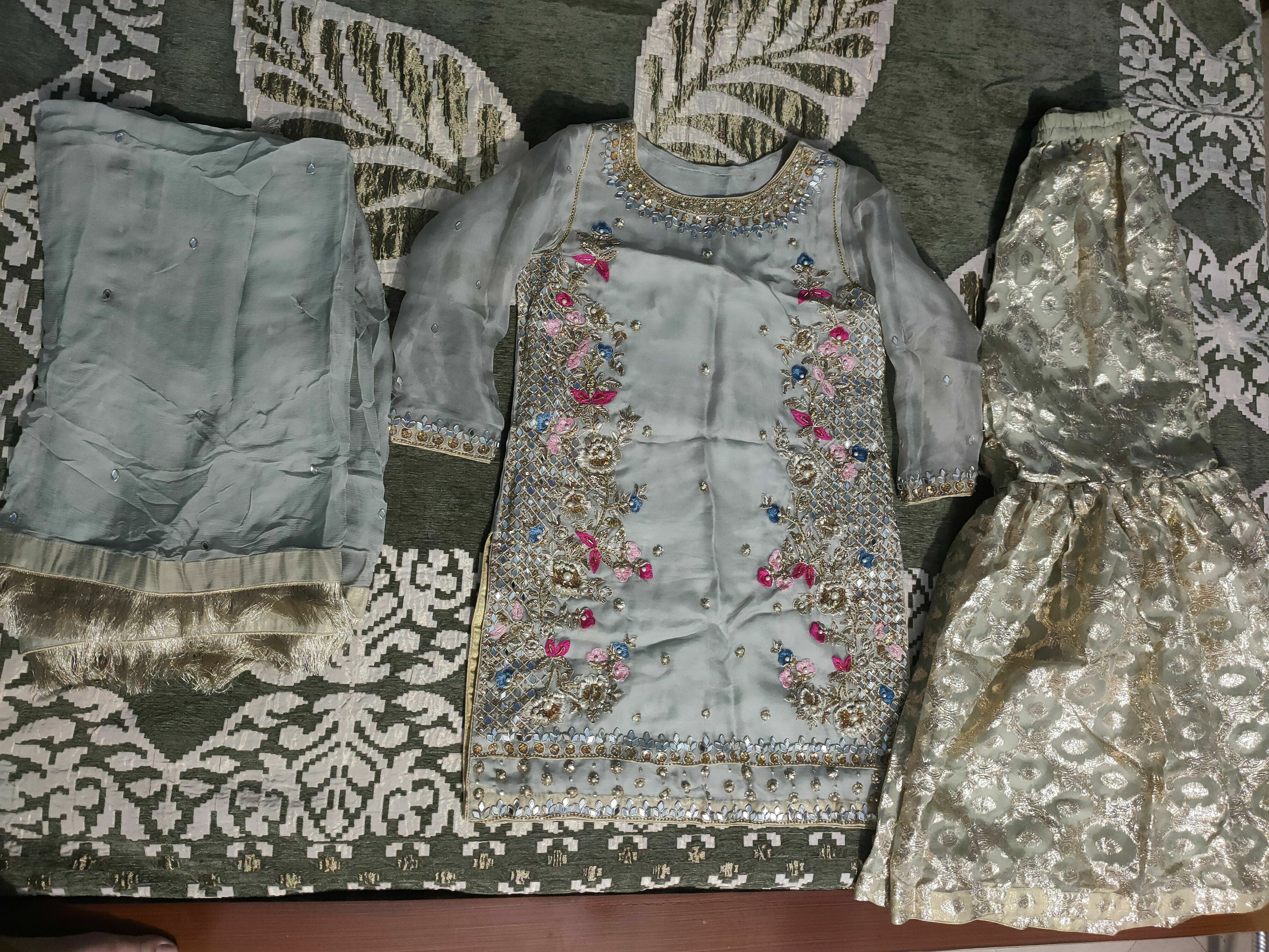 Fancy Gharara Set | Women Locally Made Formals | Small | Worn Once