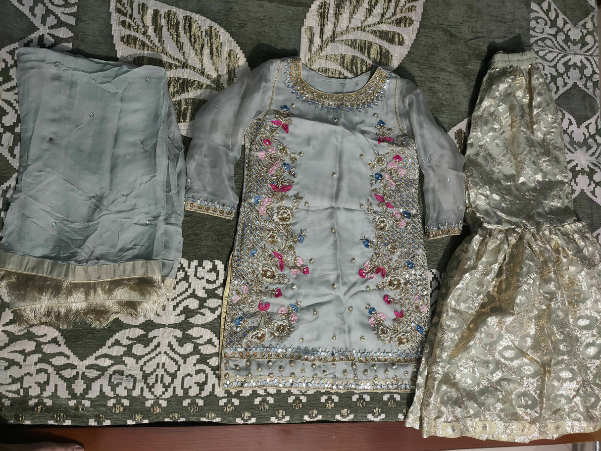 Fancy Gharara Set | Women Locally Made Formals | Small | Worn Once