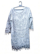 Heavily Embellished 3 PC Dress | Women Locally Made Formals | White | Small | Worn Once