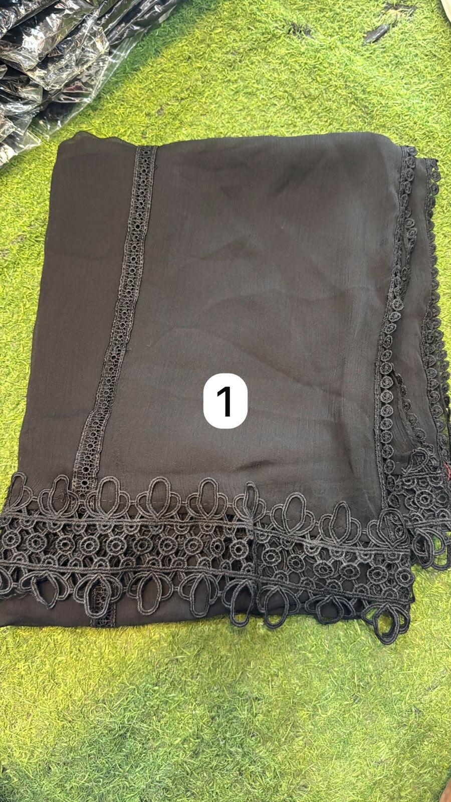 Dyeable Chiffon Lace Dupatta | Women Accessories | Duppata | Large | Brand New