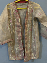 Golden Shrug | Kids | Girls Shalwar Kameez | 3 to 4 Yrs | New