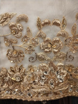 Fancy Gharara Dress | Women Locally Made Formals | Ghararas Shararas & Lehangas | Golden & Off White | Medium | Brand New