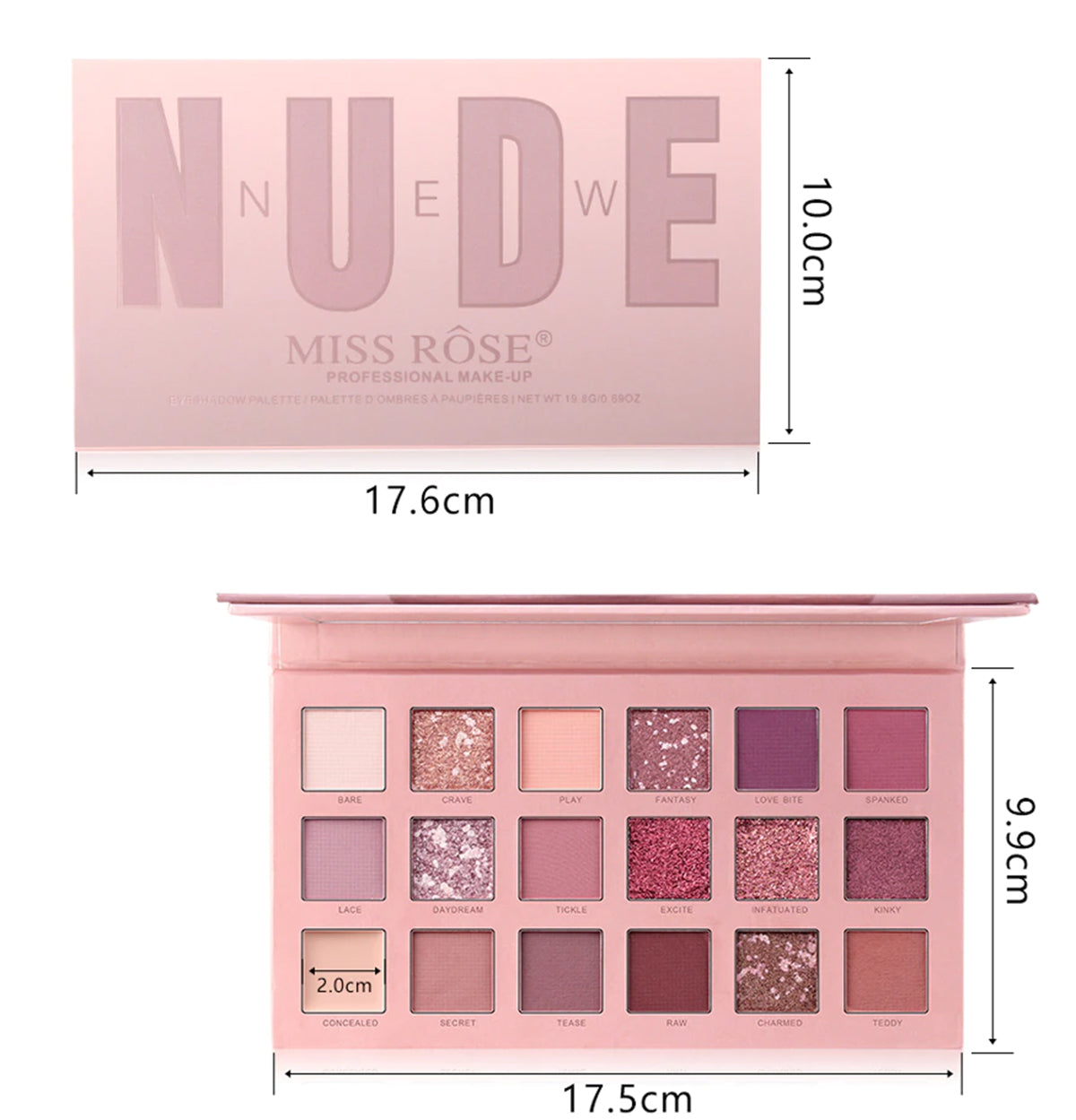 Buy Miss Rose Matte Shimmer Pigmented Waterproof 18 Colors Eye shadow Palette in Pakistan