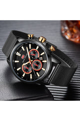 Buy Mini Focus Black Mesh Black 44.5 mm Dial Quaartz Gents Chronograph Watch- MF0142G-02 in Pakistan