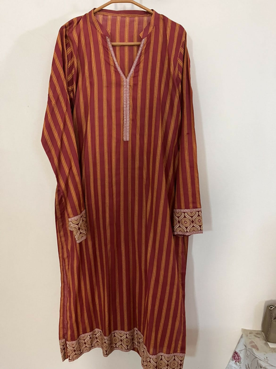 Printed Rust Kurta | Women Locally Made Kurta | Small | New