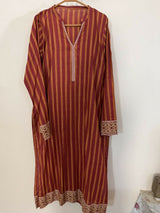Printed Rust Kurta | Women Locally Made Kurta | Small | New