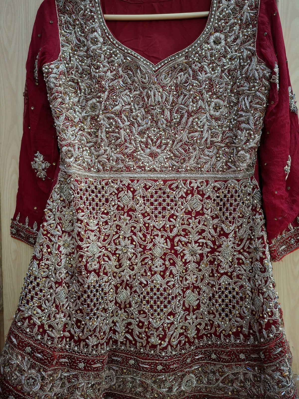 Embroidered Bridal Dress | Women Bridals | Red | Small | Worn Once