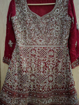 Embroidered Bridal Dress | Women Bridals | Red | Small | Worn Once