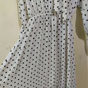 Polka Dot | Black & White Maxi | Women Froks & Maxis | Small | Worn Once