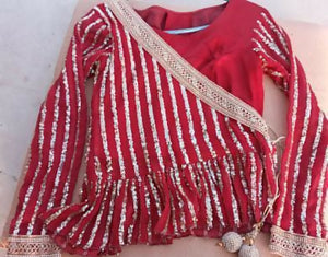 Beautiful Red Saree | Women Locally Made Formals | Small | Preloved