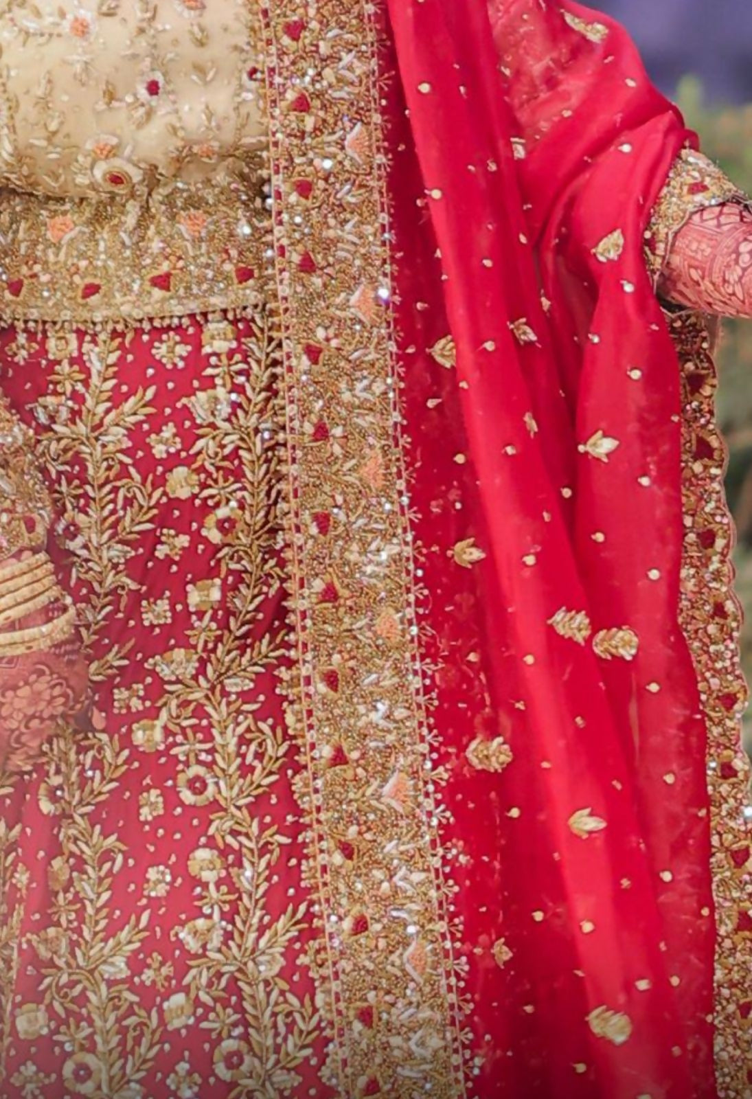 Royal Bridal Ensemble | Red Bridal Sharara | Women Bridals | Medium to Large | Worn Once