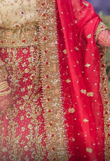 Royal Bridal Ensemble | Red Bridal Sharara | Women Bridals | Medium to Large | Worn Once