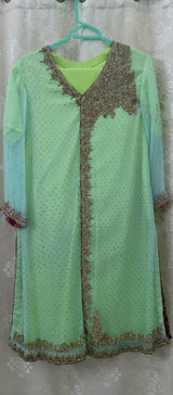 Green Embroidered Shirt | Women Embroidered Anrahkha | Worn Once