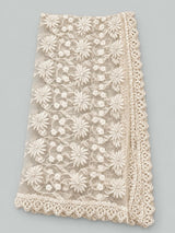White Net Dupatta With Lace | Women Accessories | Duppata | Medium | Worn Once