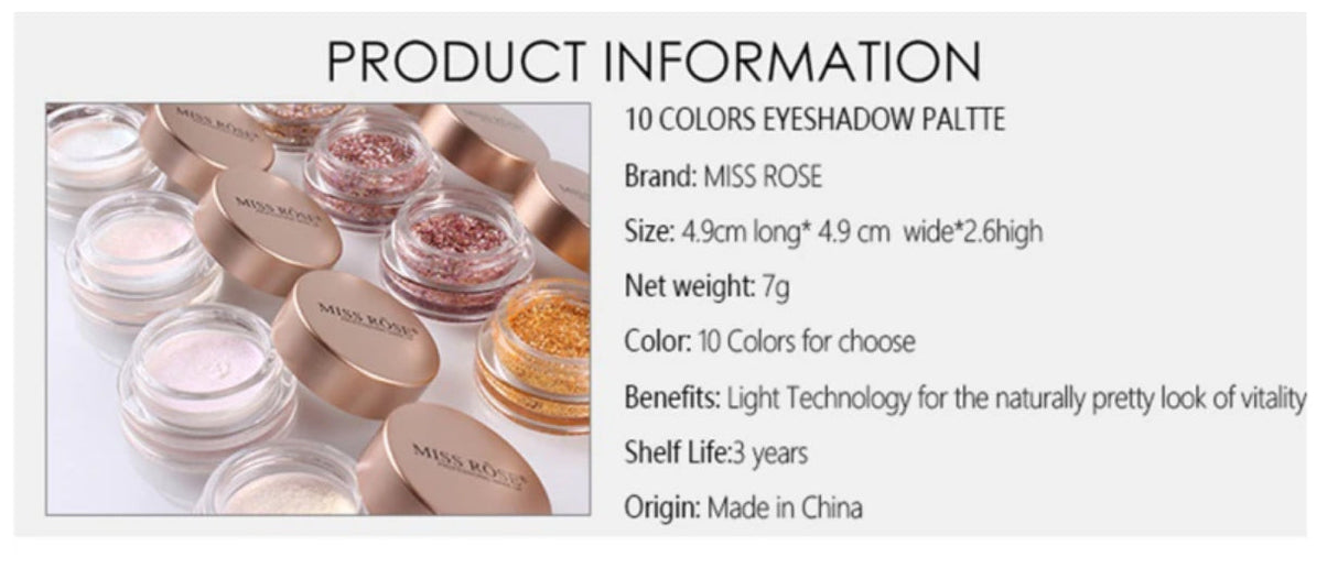 Buy Miss Rose Glitter Metallic Shimmer Pearl Colorful Glitter Highlighter Cream in Pakistan