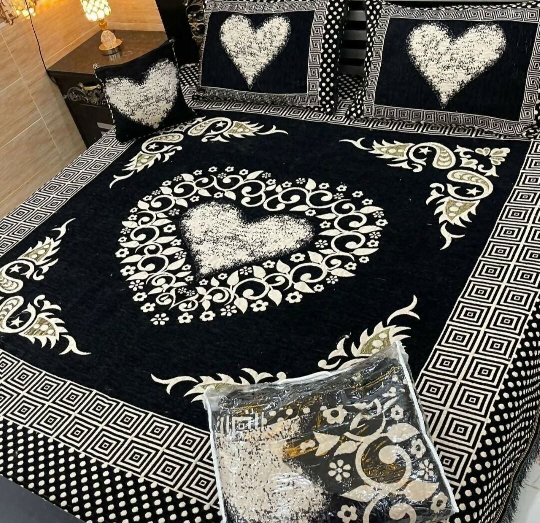 4 PC Velvet Jacquard Bedsheets | Home decor & accessories | King size | Brand New