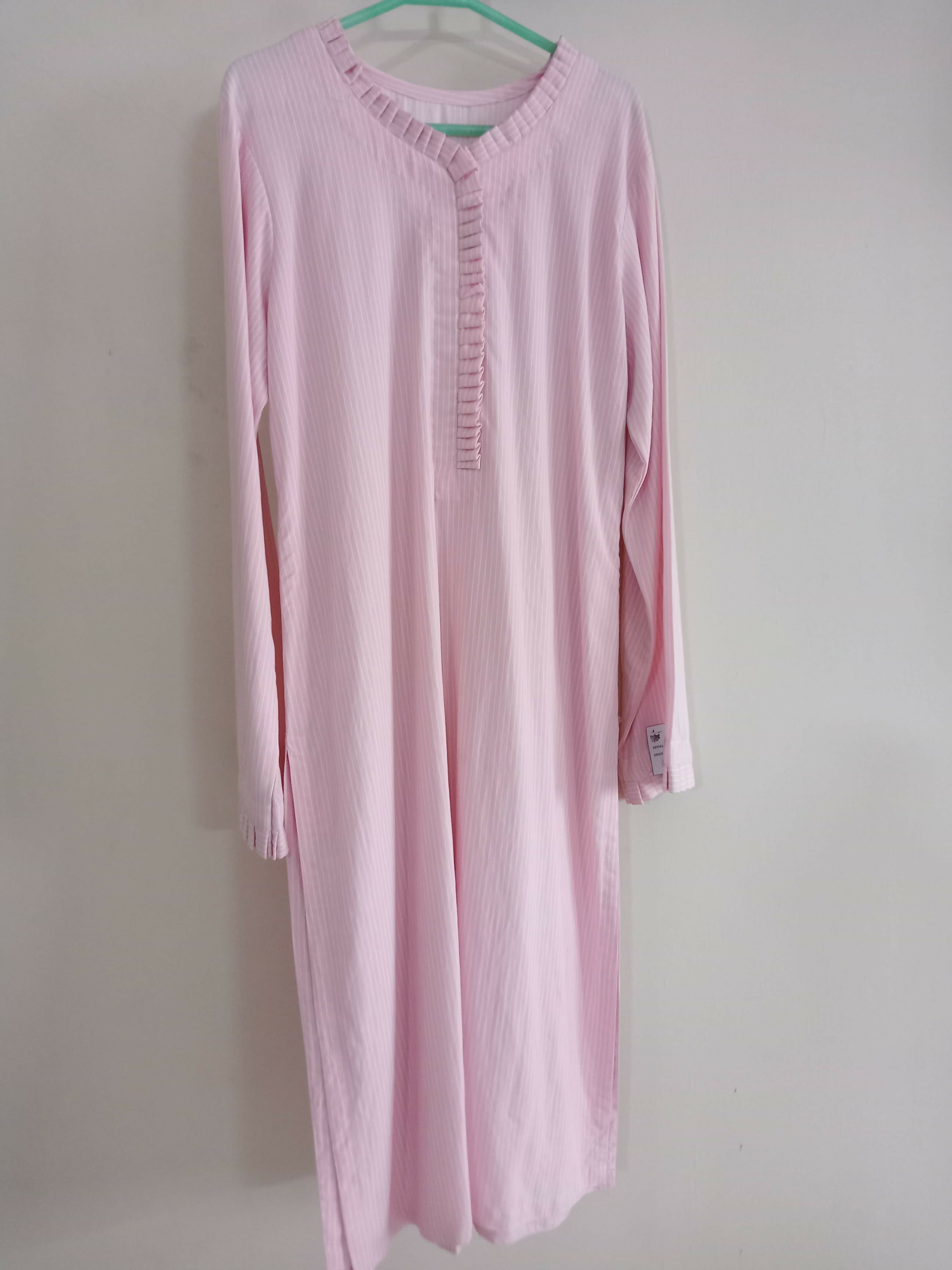 Pink & White Striped kurta | Women Locally Made Kurta | Medium | Brand New