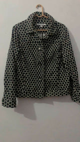Winter Black & White Coat | Women Sweaters & Jackets | Medium | Preloved