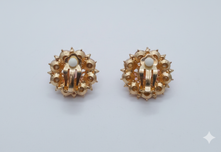 Stunning Sunburst Clipon Studs | Women Jewelry | Earrings | Brand New