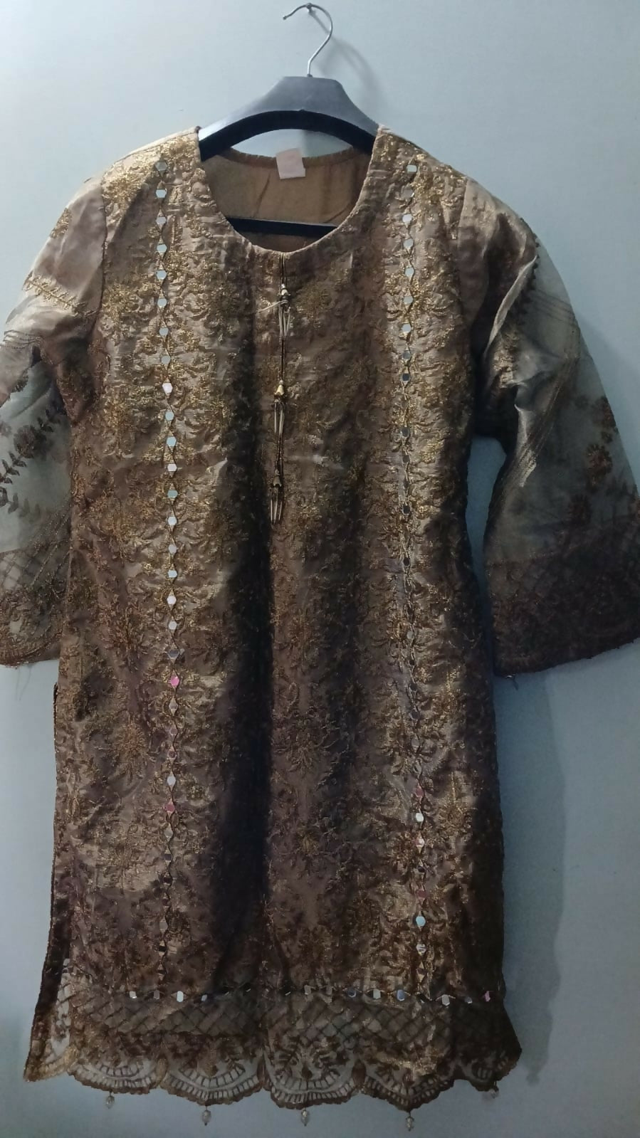 Brown Embroidered Blue 2Pcs | Women Locally Made Formals | Medium | Preloved