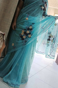Blue Saree | Women Locally Made Formals | Medium | Worn Once