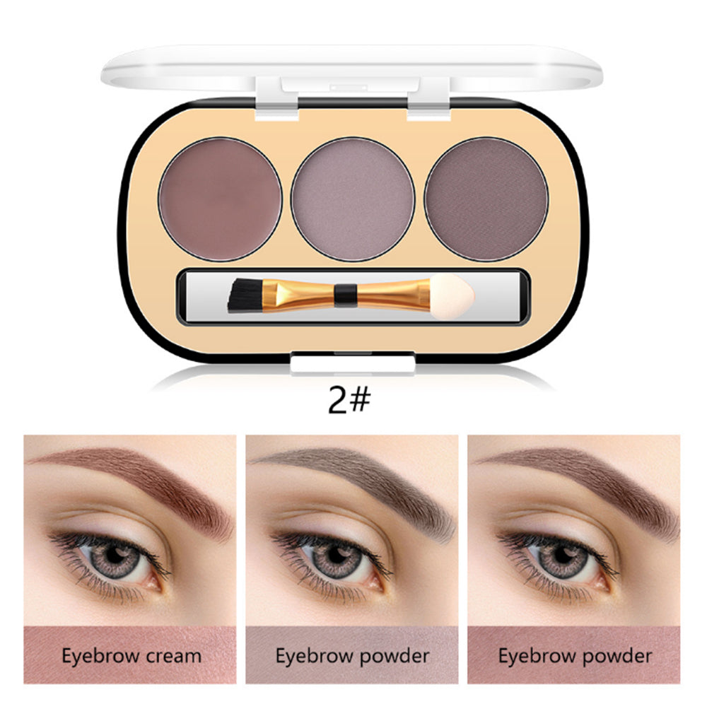 Buy Miss Rose 3 Color Long Lasting Waterproof Eyebrow Powder in Pakistan