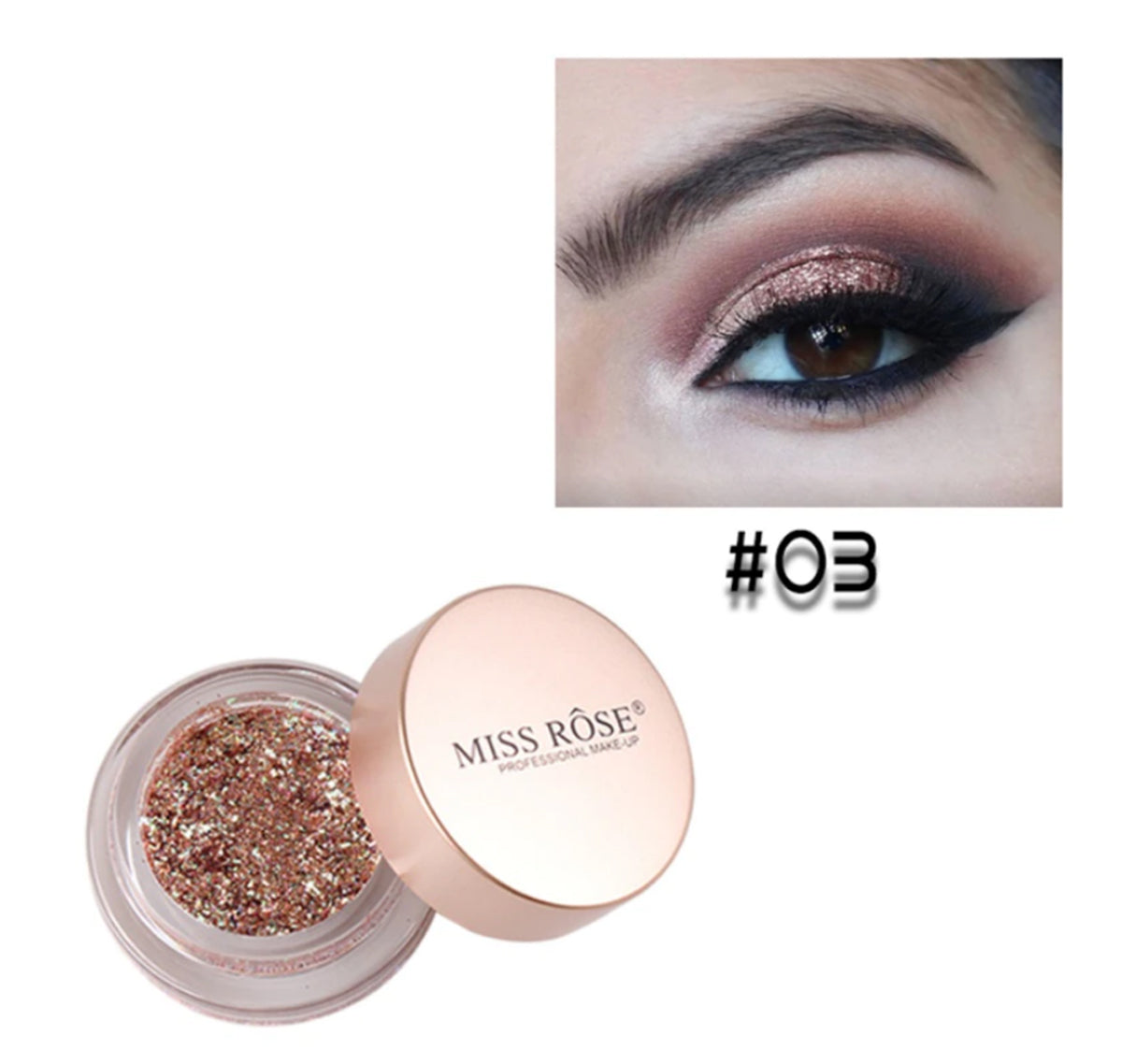Buy Miss Rose Glitter Metallic Shimmer Pearl Colorful Glitter Highlighter Cream in Pakistan