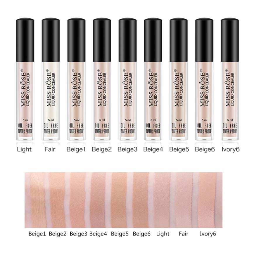 Buy Miss Rose Pack Of 2 Waterproof Moisturizing Oil Free Full Coverage Deep Whitener Liquid Foundation 30ml & Concealer in Pakistan