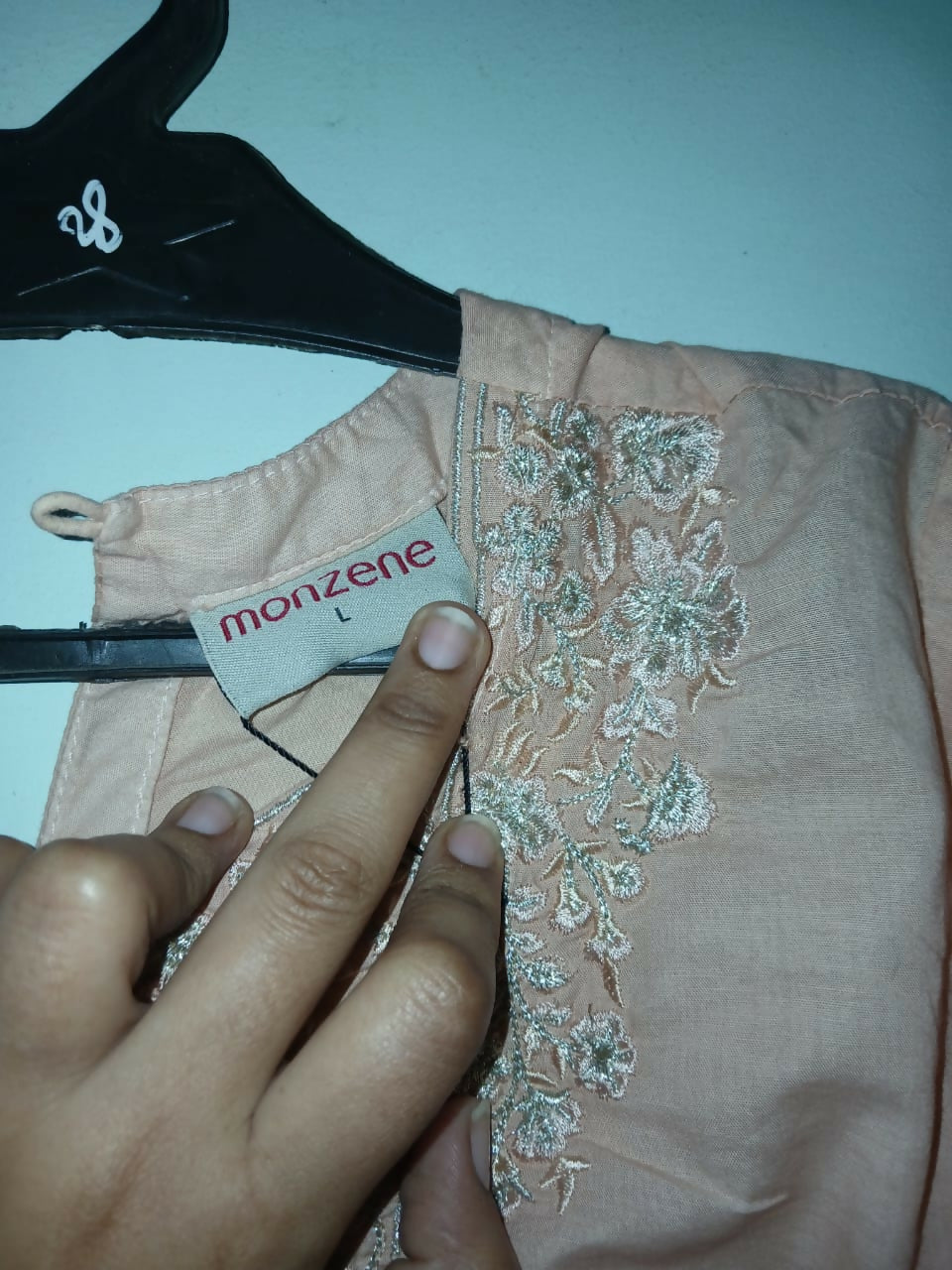 Peach Embroidered 3Pcs | Women Locally Made Formals | Large | Preloved