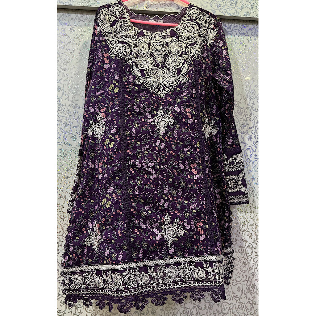 Sapphire | Women Branded Kurta | Purple Kurta | Large | New