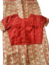 Red Saree | Women Locally Made Formals Sarees | Large | Worn Once