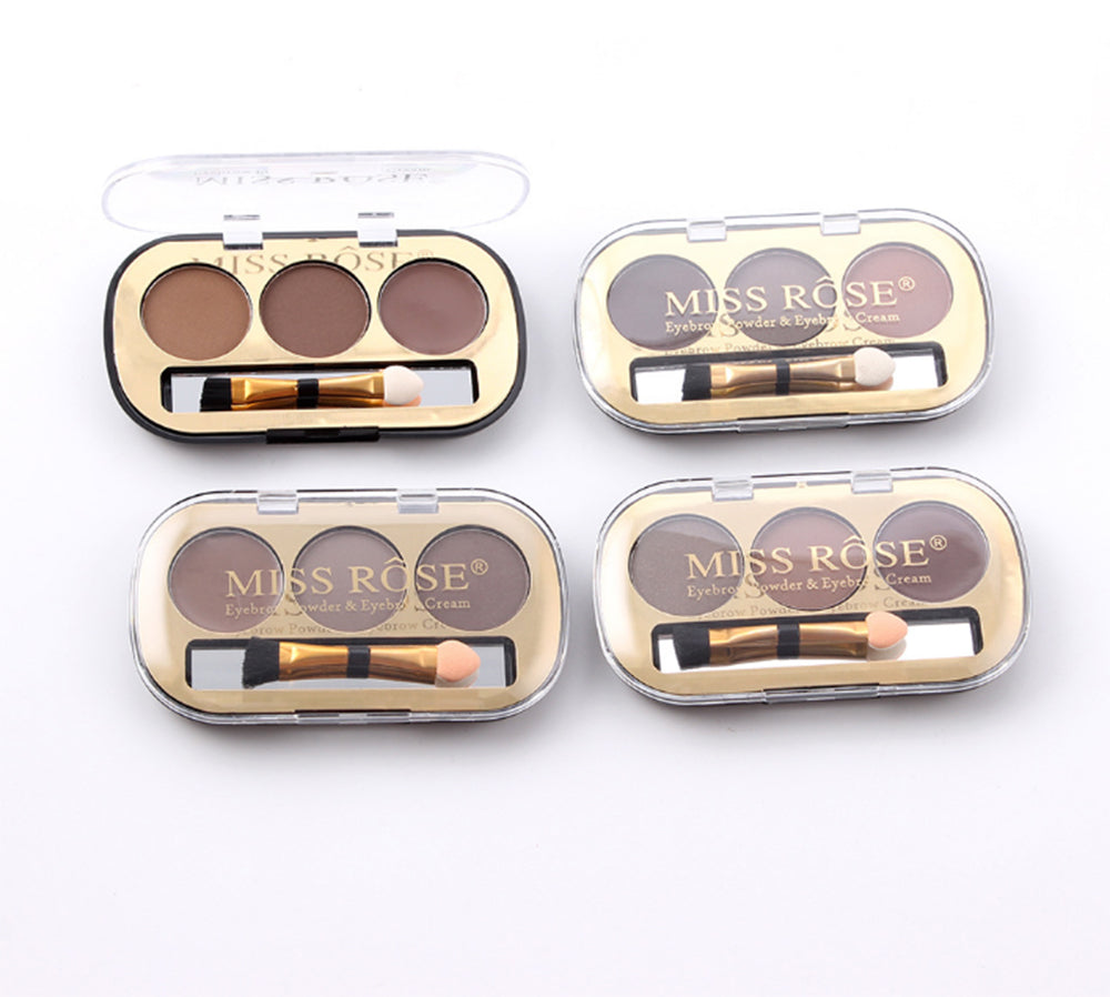 Buy Miss Rose 3 Color Long Lasting Waterproof Eyebrow Powder in Pakistan
