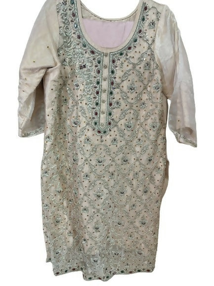 3PC Embroidered Stitched Suit | Women Locally Made Kurta | Medium | Preloved