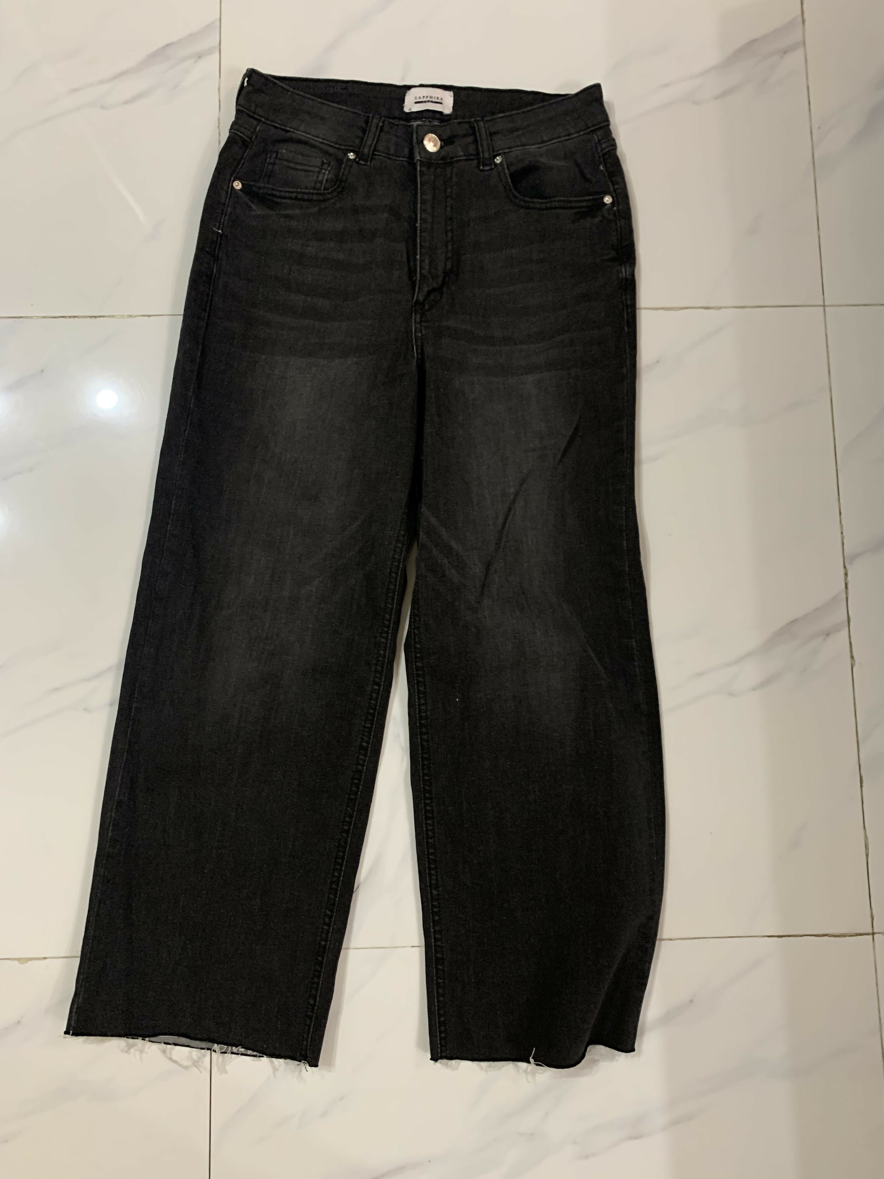 Sapphire | Cropped wide leg Jeans | Waist:27 | Girls Bottoms & Pants | Preloved