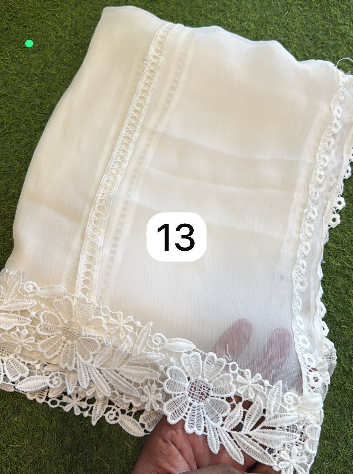Dyeable Chiffon Lace Dupatta | Women Accessories | Duppata | Large | Brand New