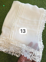 Dyeable Chiffon Lace Dupatta | Women Accessories | Duppata | Large | Brand New