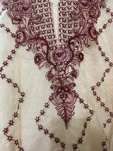 Shaposh | 2-PC Net Embroidered Suit| Women Branded Formals | Small | New